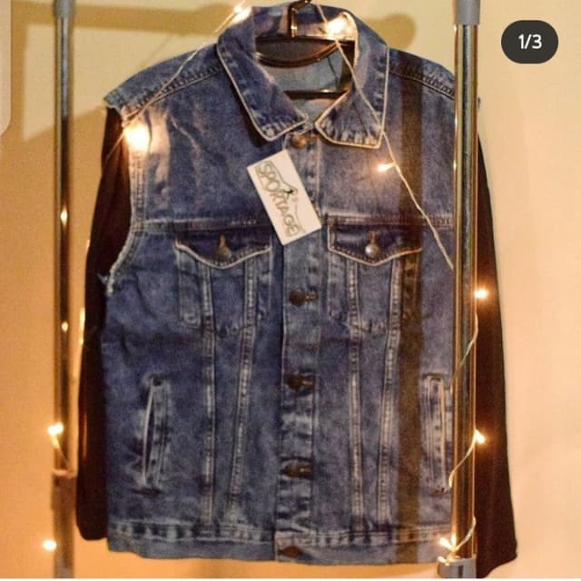 Medium Blue wash Denim with Black Sleeves